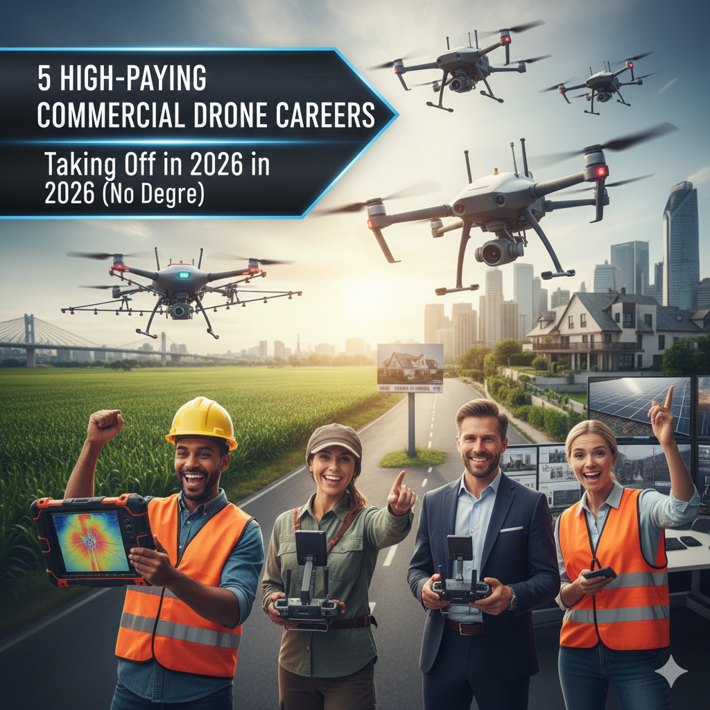 5 High-Paying Commercial Drone Careers Taking Off in 2026 (No Degree) careers
