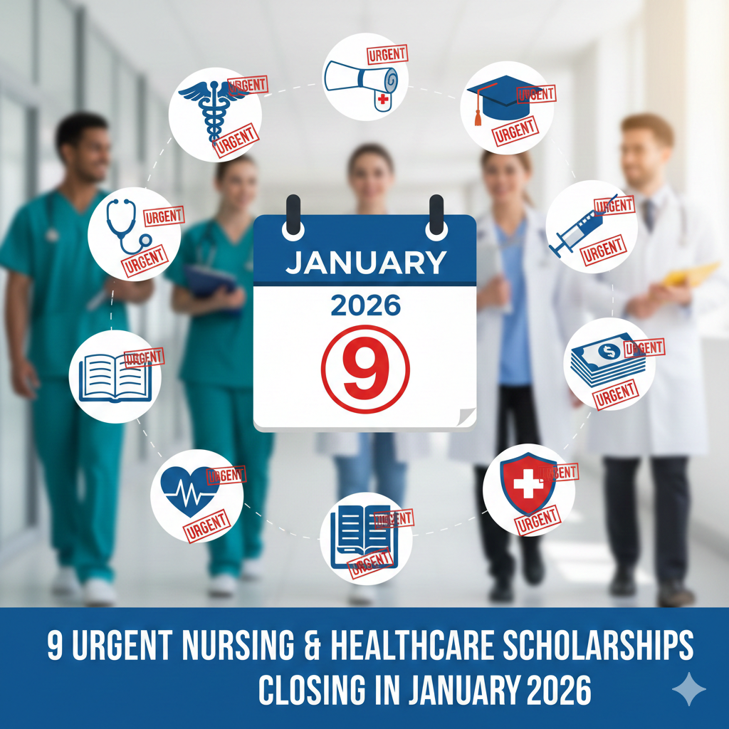 9 Urgent Nursing & Healthcare Scholarships Closing in January 2026. nursing